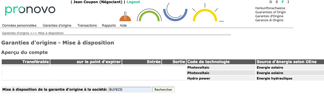 Écran de connexion du site Pronovo (shkn.pronovo.ch) montrant les champs Identifiant, Mot de passe, captcha et bouton Inscription.